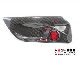 Alfa Romeo 4C Carbon Fiber Speaker Grill Covers - Alfa Logo in Red